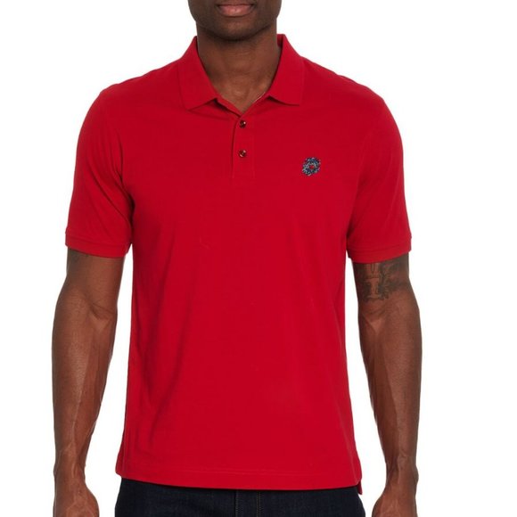 Robert Graham Stone Trail Knit Polo Shirt - Red - Picture 1 of 7